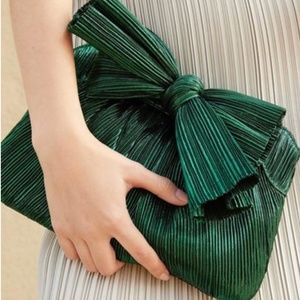 Loeffler Randall Rayne Emerald Pleated Clutch - NWT
